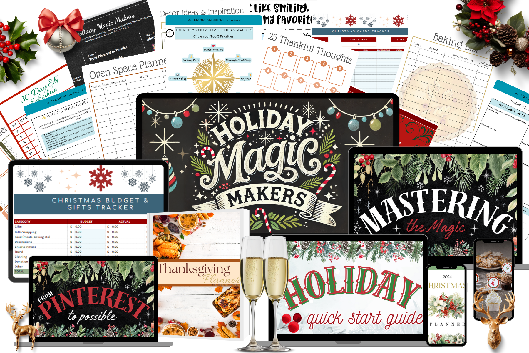 Collage of images and printable documents
