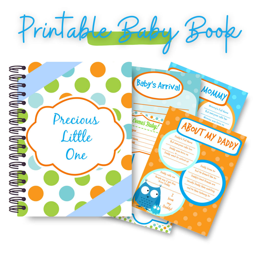 Printable Baby Book digital mockup of pages